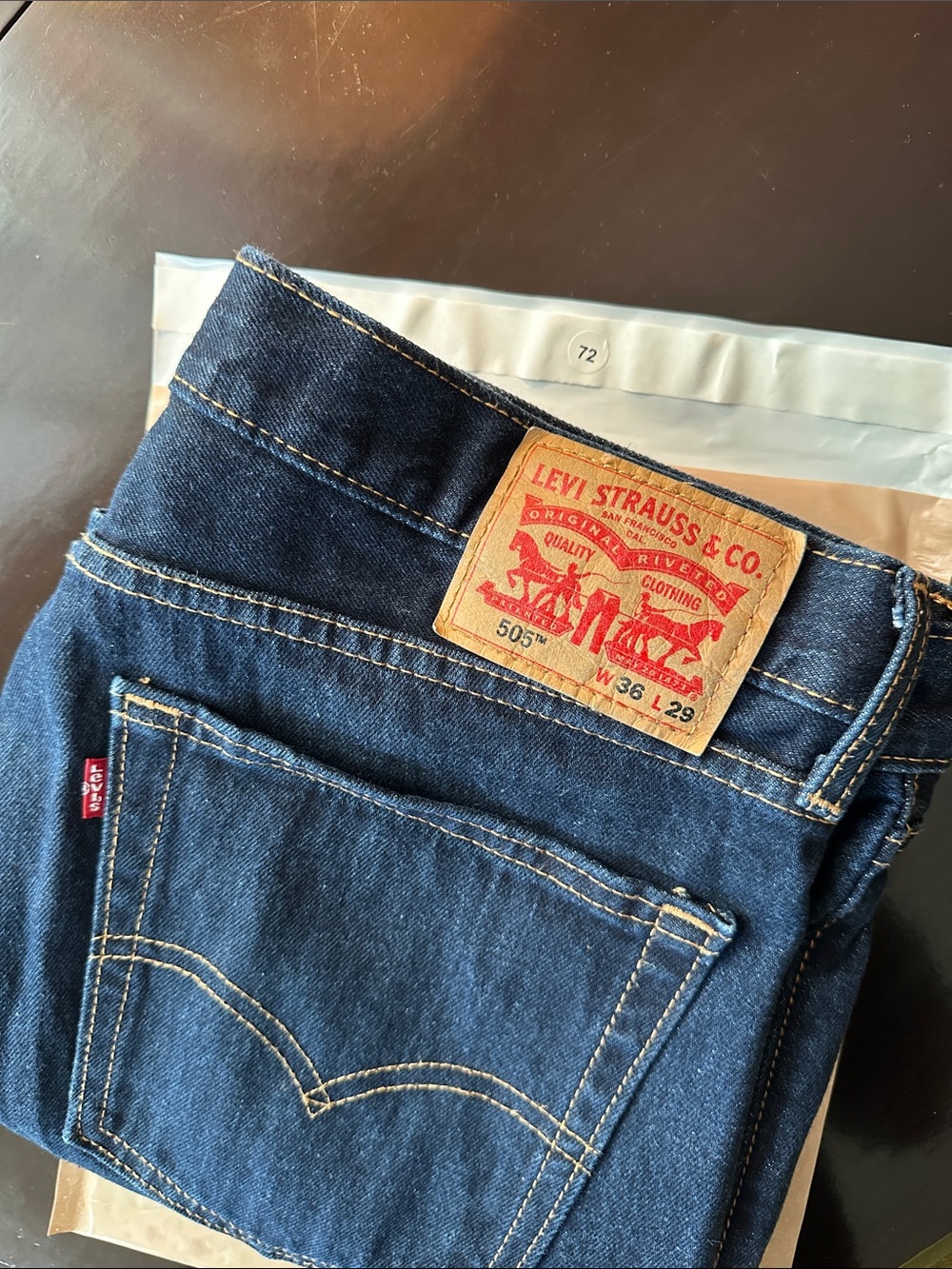 Levi’s 505 Regular Fit Dark Wash Jeans Men’s 36x29 Straight Leg 100% Cotton - Picture 10 of 10